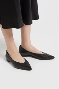 Ballerines pointues en cuir