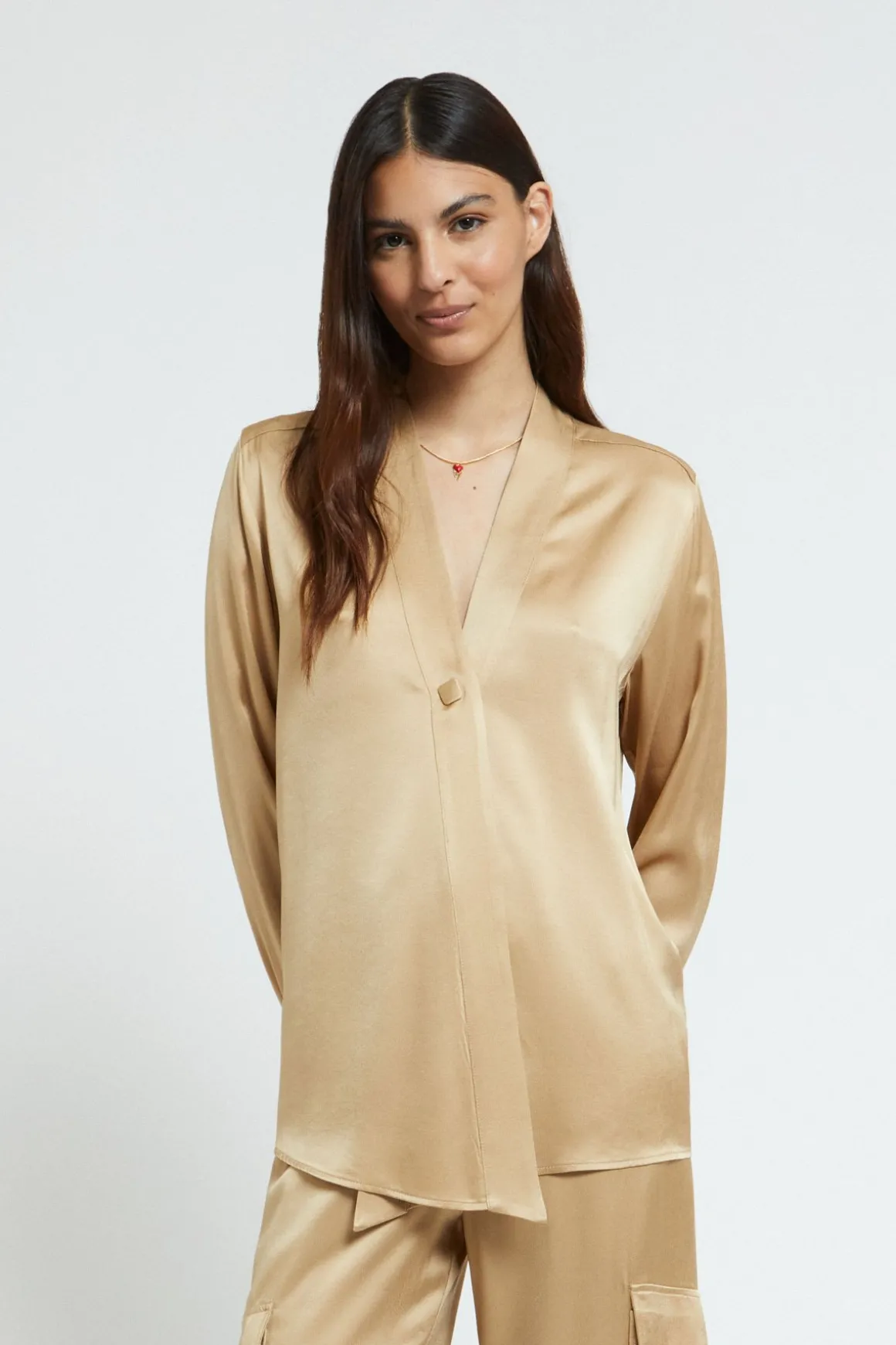 Blouse 1 bouton en viscose