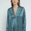 Blouse 1 bouton en viscose