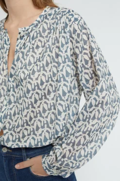 Blouse en coton imprimé