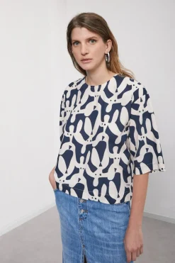 Blouse en popeline imprimée