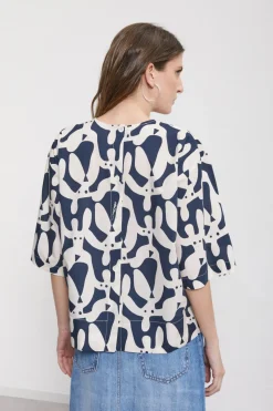 Blouse en popeline imprimée