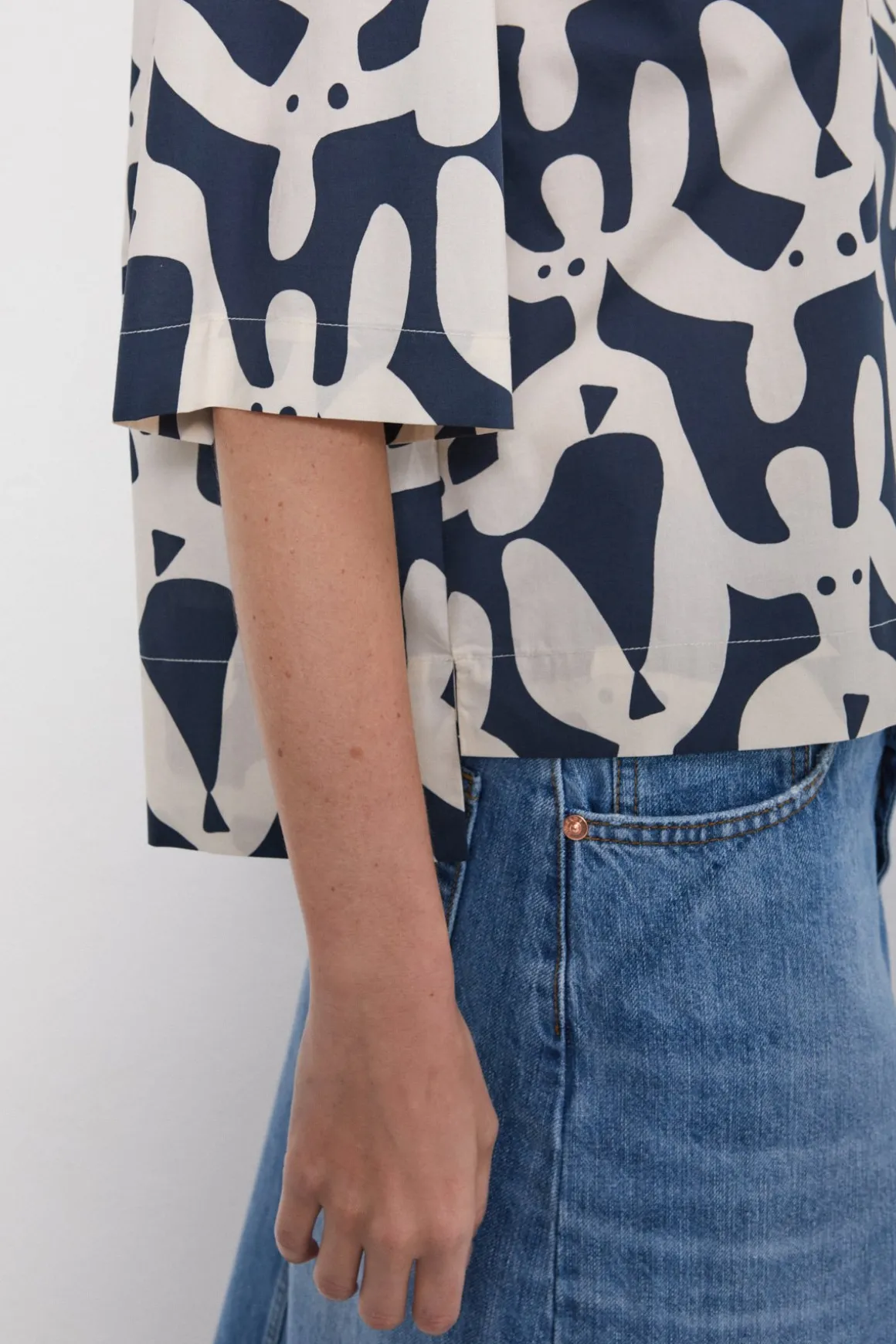 Blouse en popeline imprimée