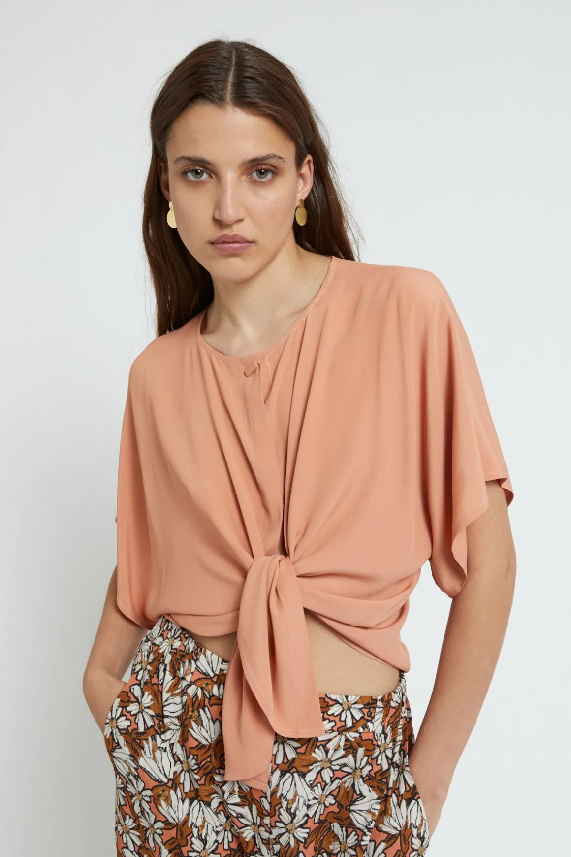 Blouse en soie mélangée