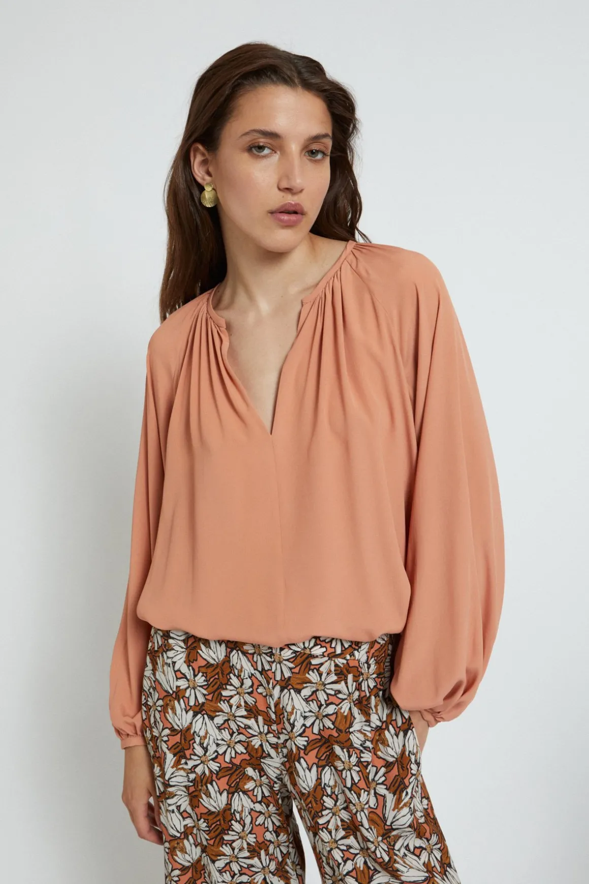 Blouse en soie mélangée