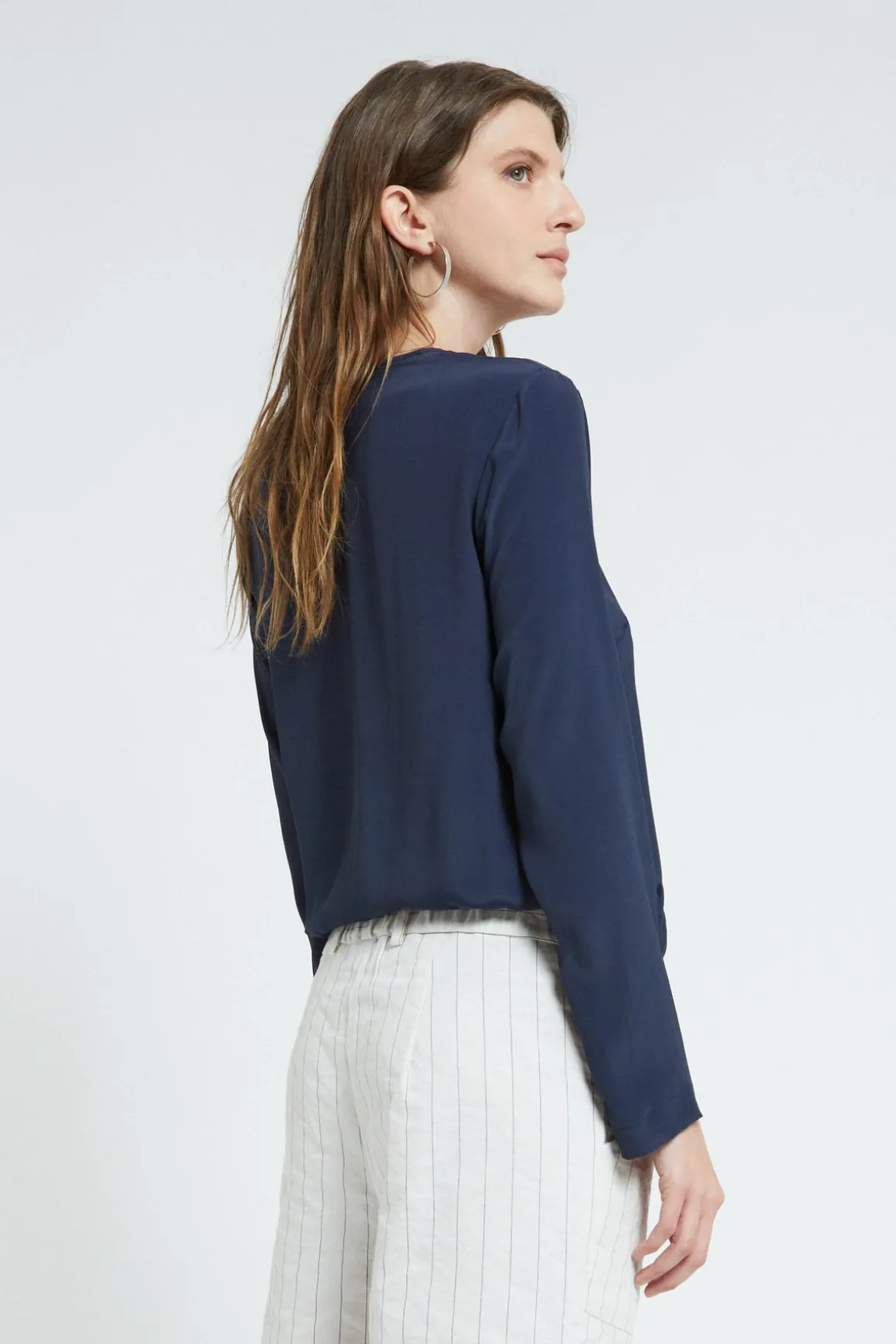 Blouse en soie mélangée