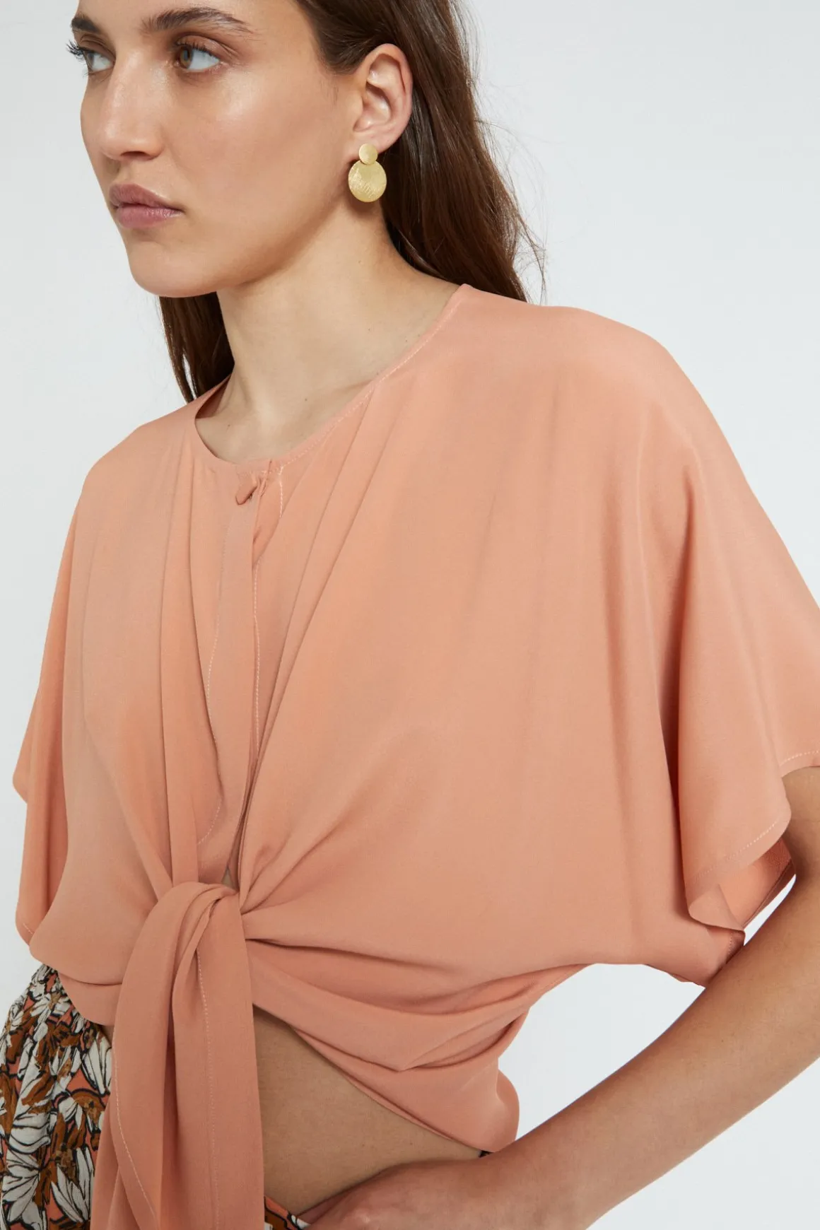 Blouse en soie mélangée