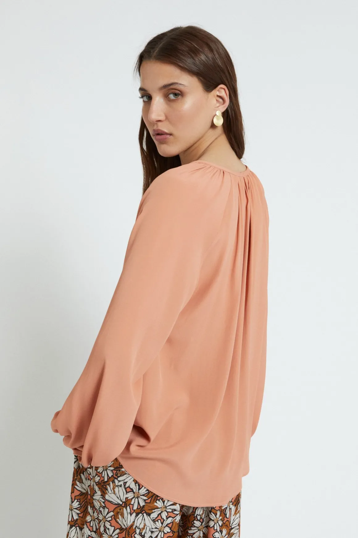 Blouse en soie mélangée