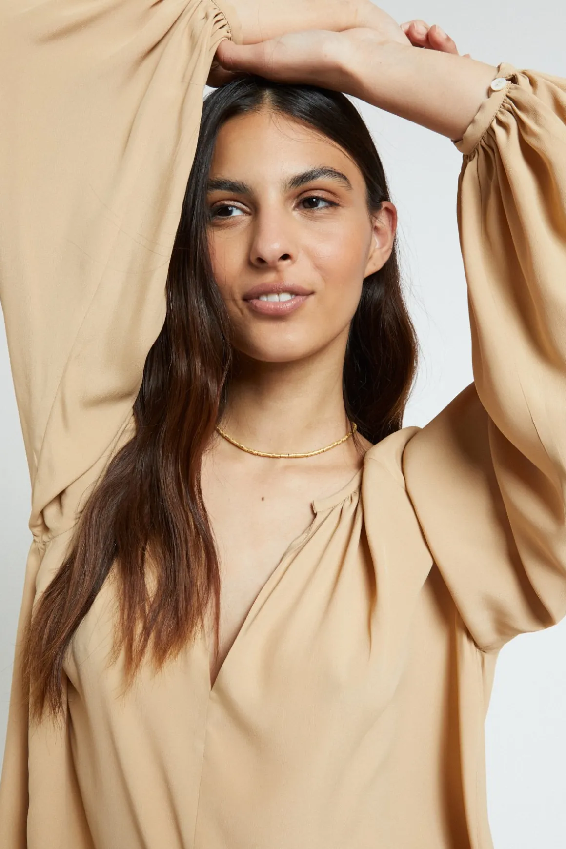 Blouse en soie mélangée