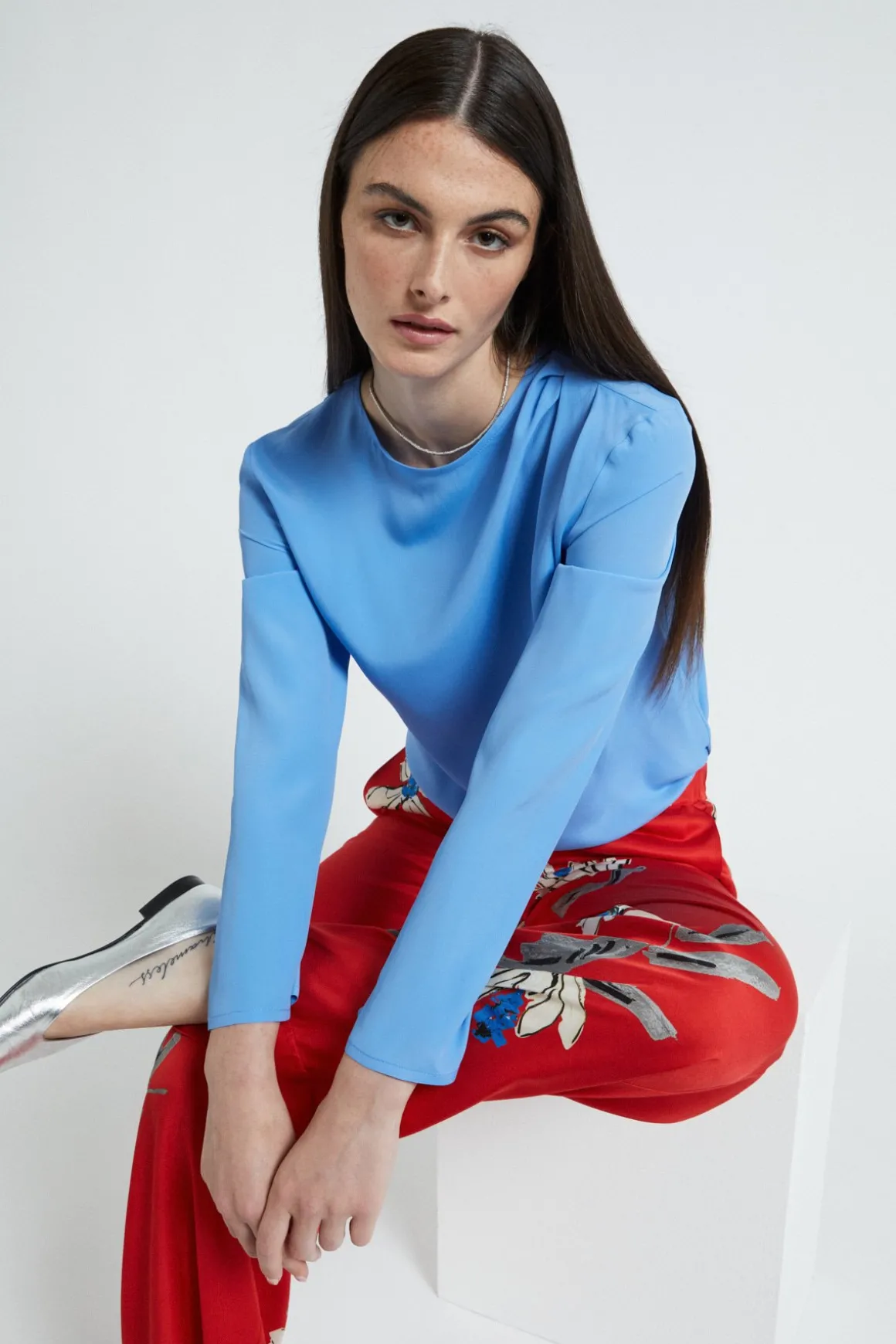 Blouse en soie mélangée
