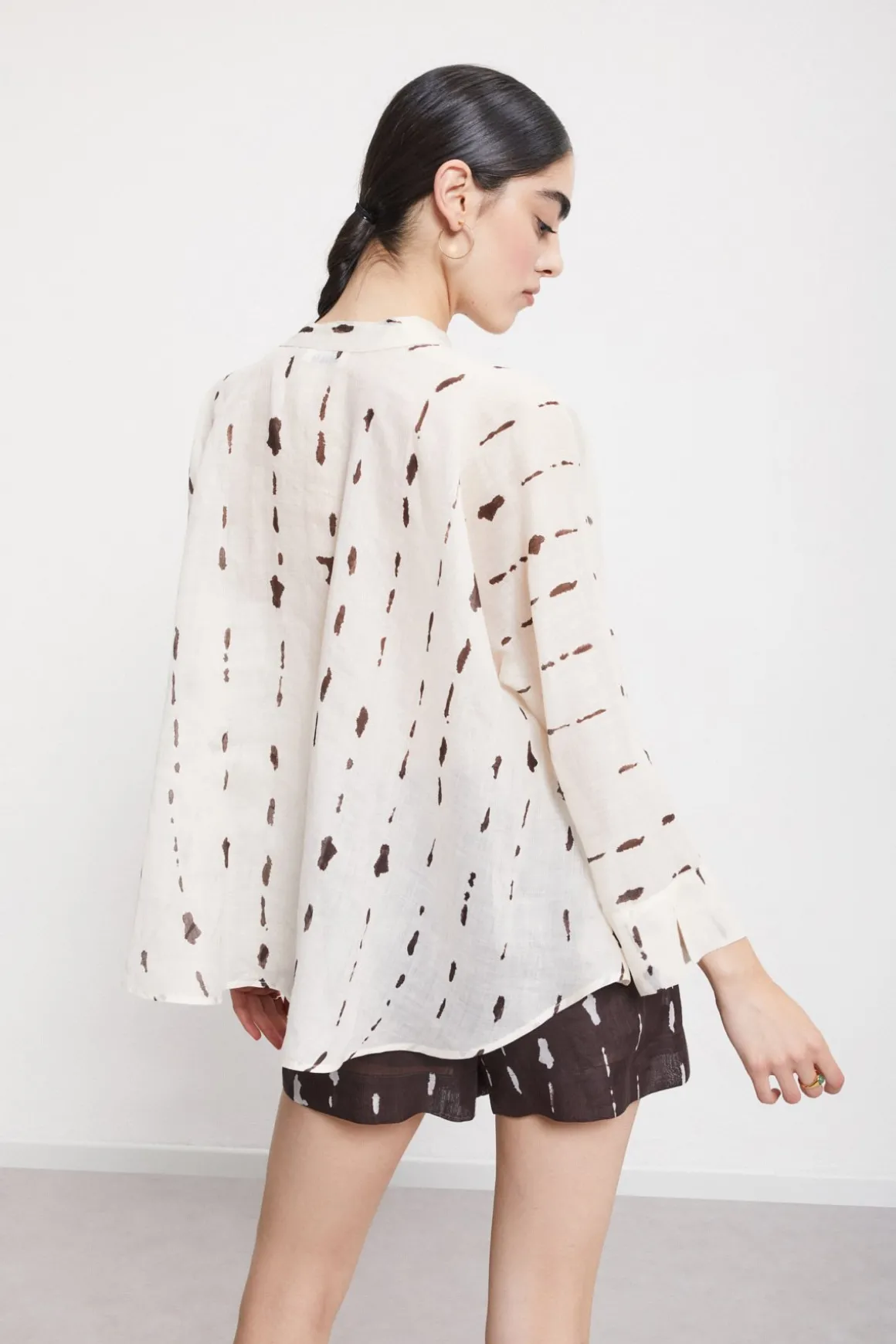 Blouse imprimée avec volants