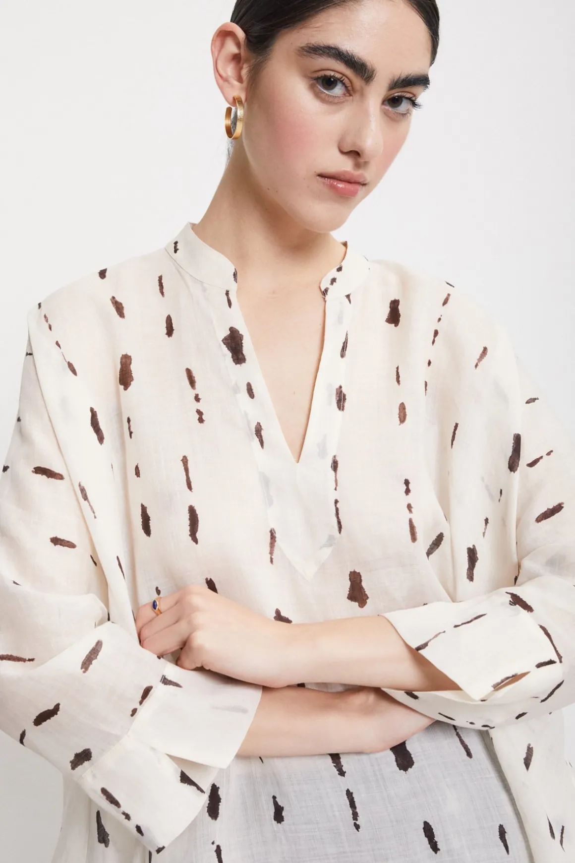 Blouse imprimée avec volants