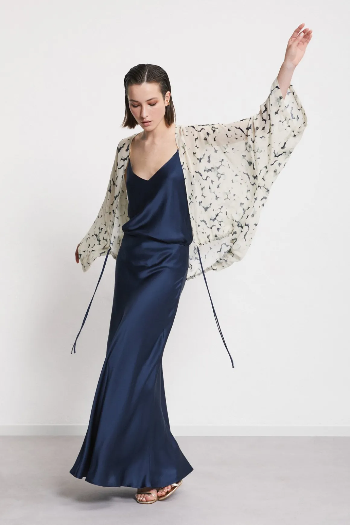 Cardigan en viscose avec lacet coulissant