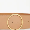 Ceinture haute en cuir avec boucle