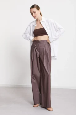 Chemisier en coton avec applications au crochet
