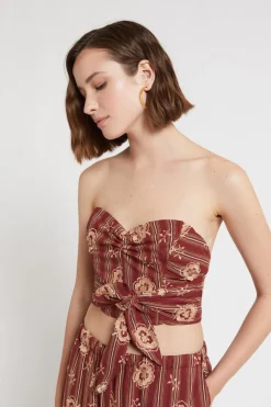 Corset à rayures en mosseline de coton