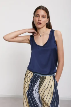 Débardeur en soie et viscose