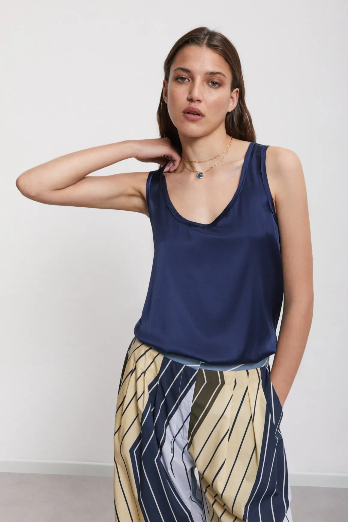 Débardeur en soie et viscose