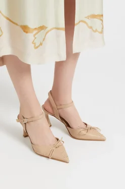 Escarpins pointus slingback en cuir