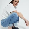 Jean Baggy Cuffed Crop