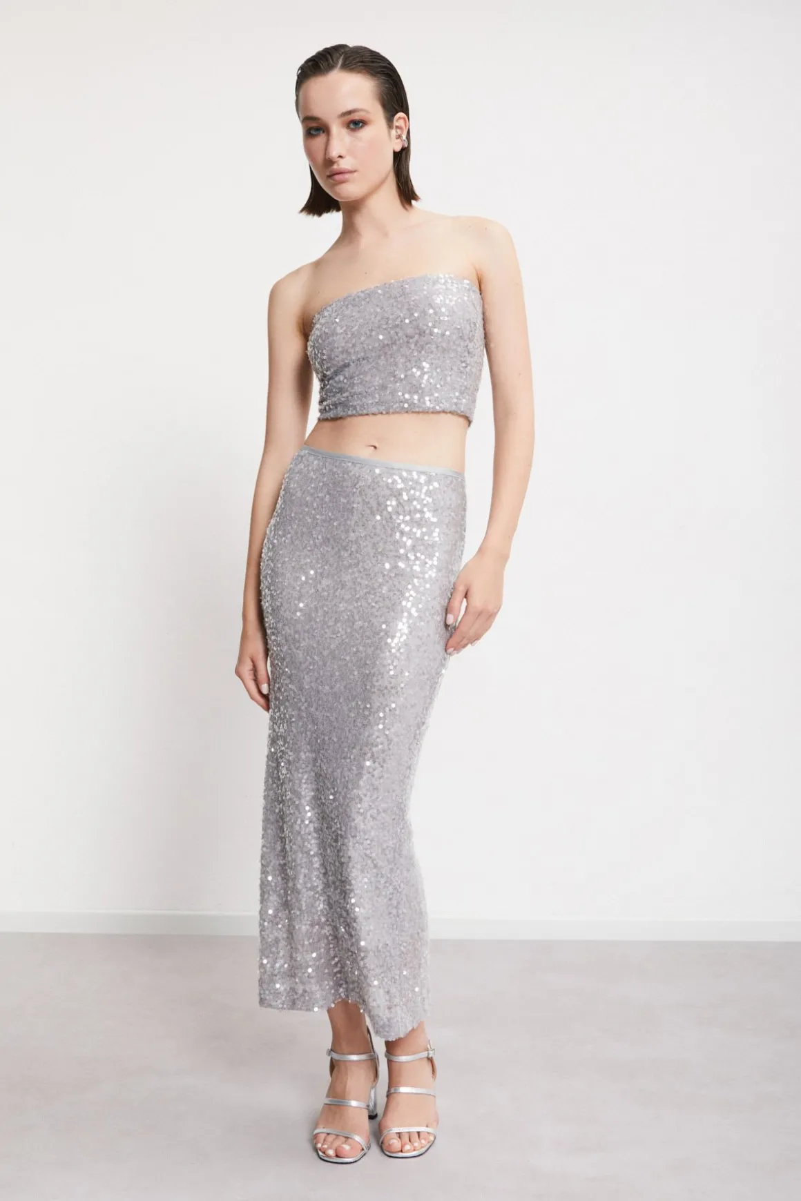 Jupe longue avec paillettes