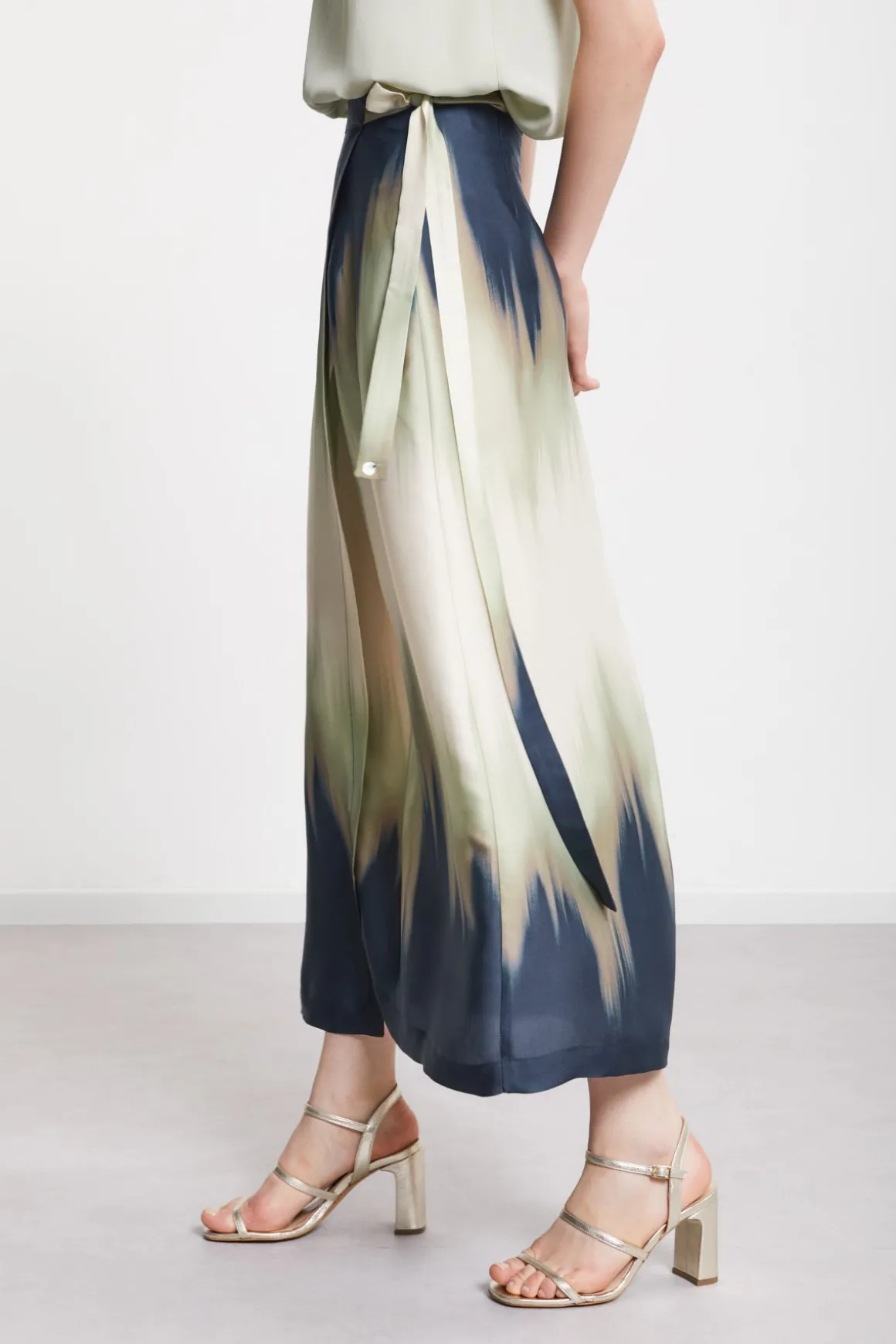 Jupe longue en viscose imprimée