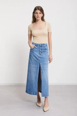 Jupe longue jeans