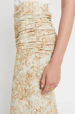 Jupe midi en jersey de coton imprimé