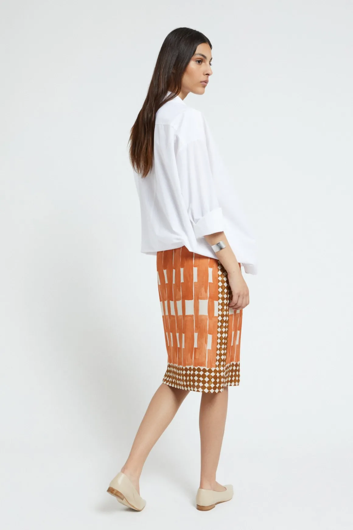 Jupe midi en viscose