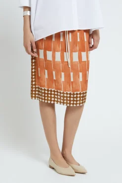 Jupe midi en viscose