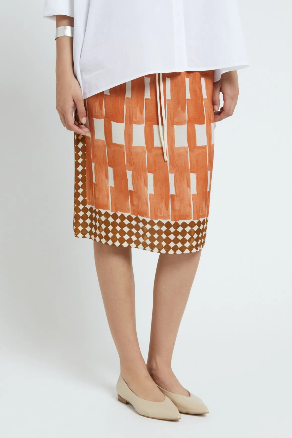 Jupe midi en viscose