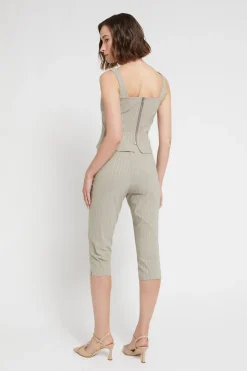 Pantalon capri en bengaline de coton