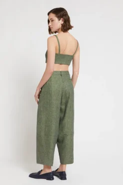 Pantalon carotte fit en lin