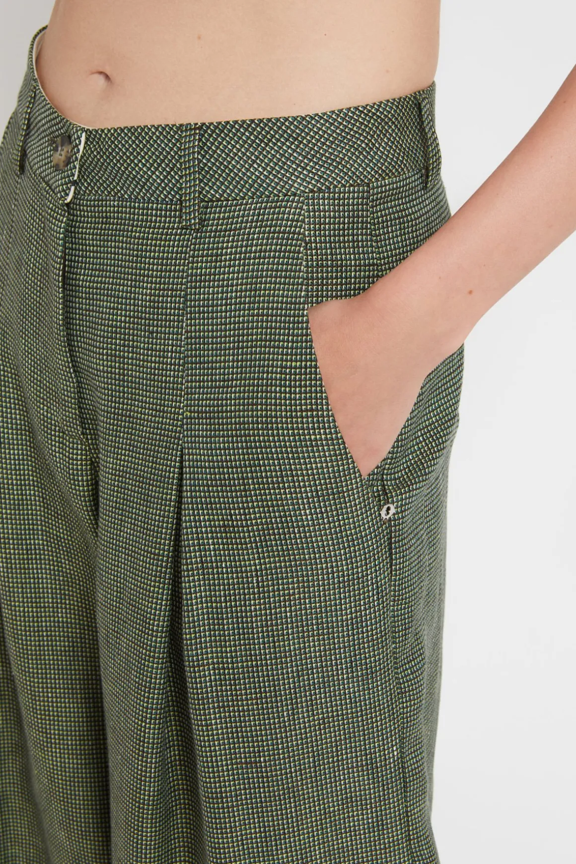 Pantalon carotte fit en lin