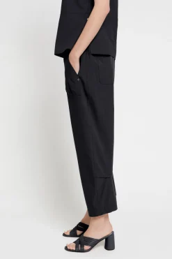 Pantalon carotte fit en popeline