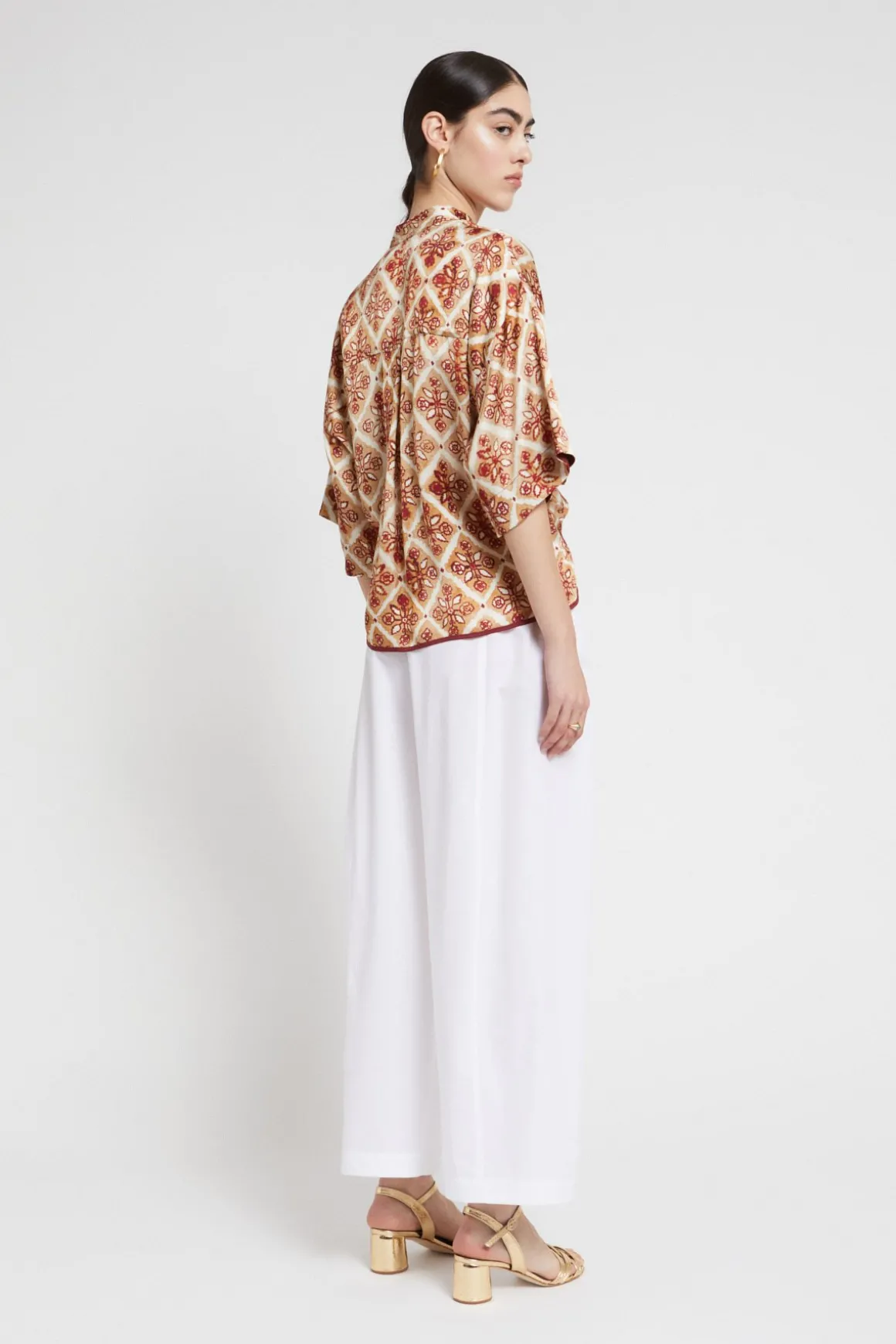 Pantalon cropped en popeline