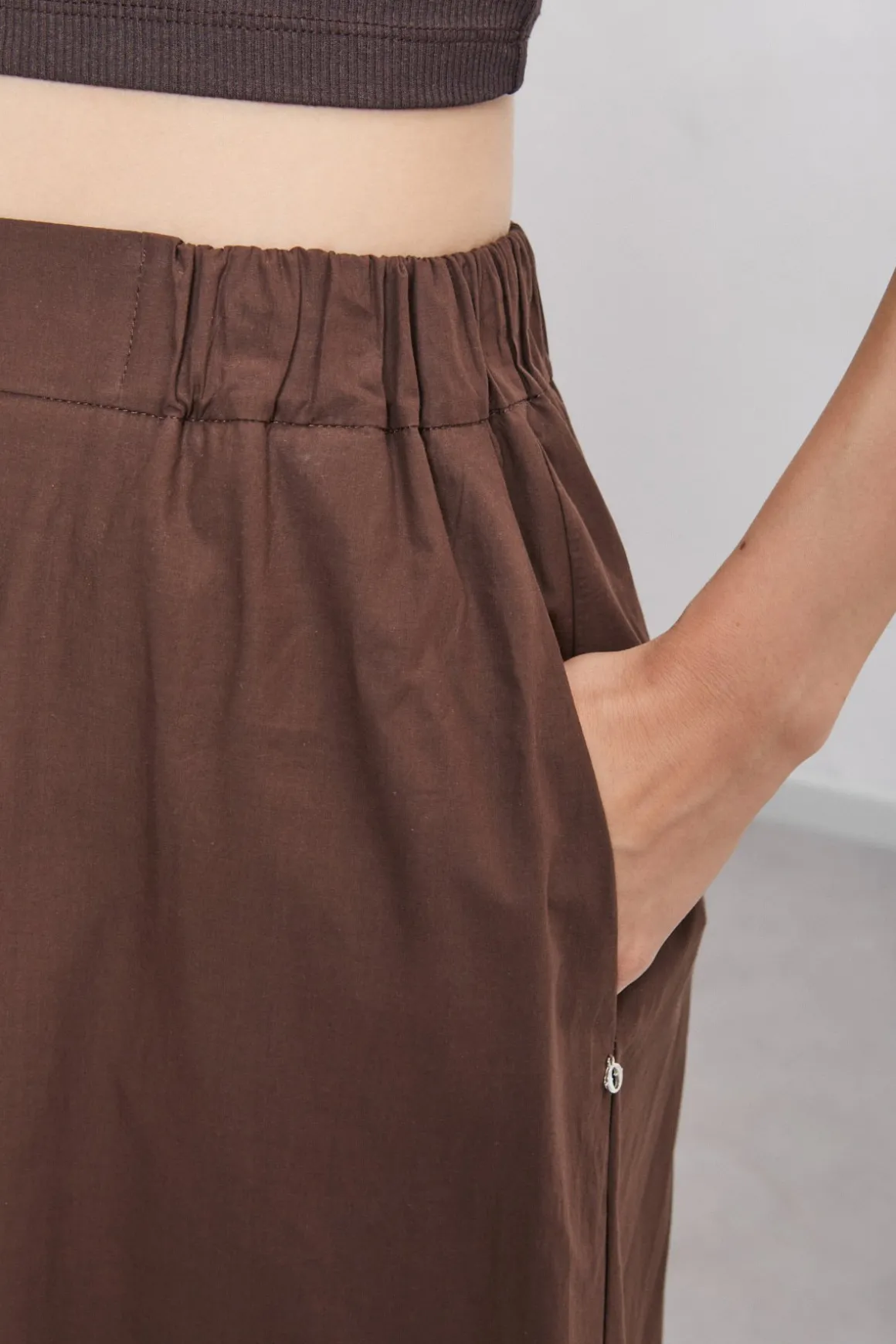 Pantalon cropped en popeline