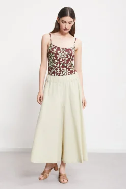Pantalon culotte en popeline