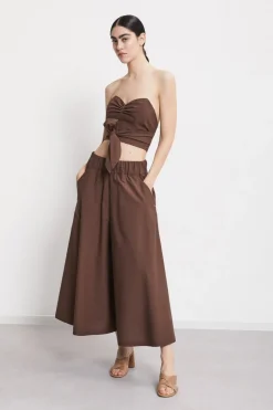 Pantalon culotte en popeline
