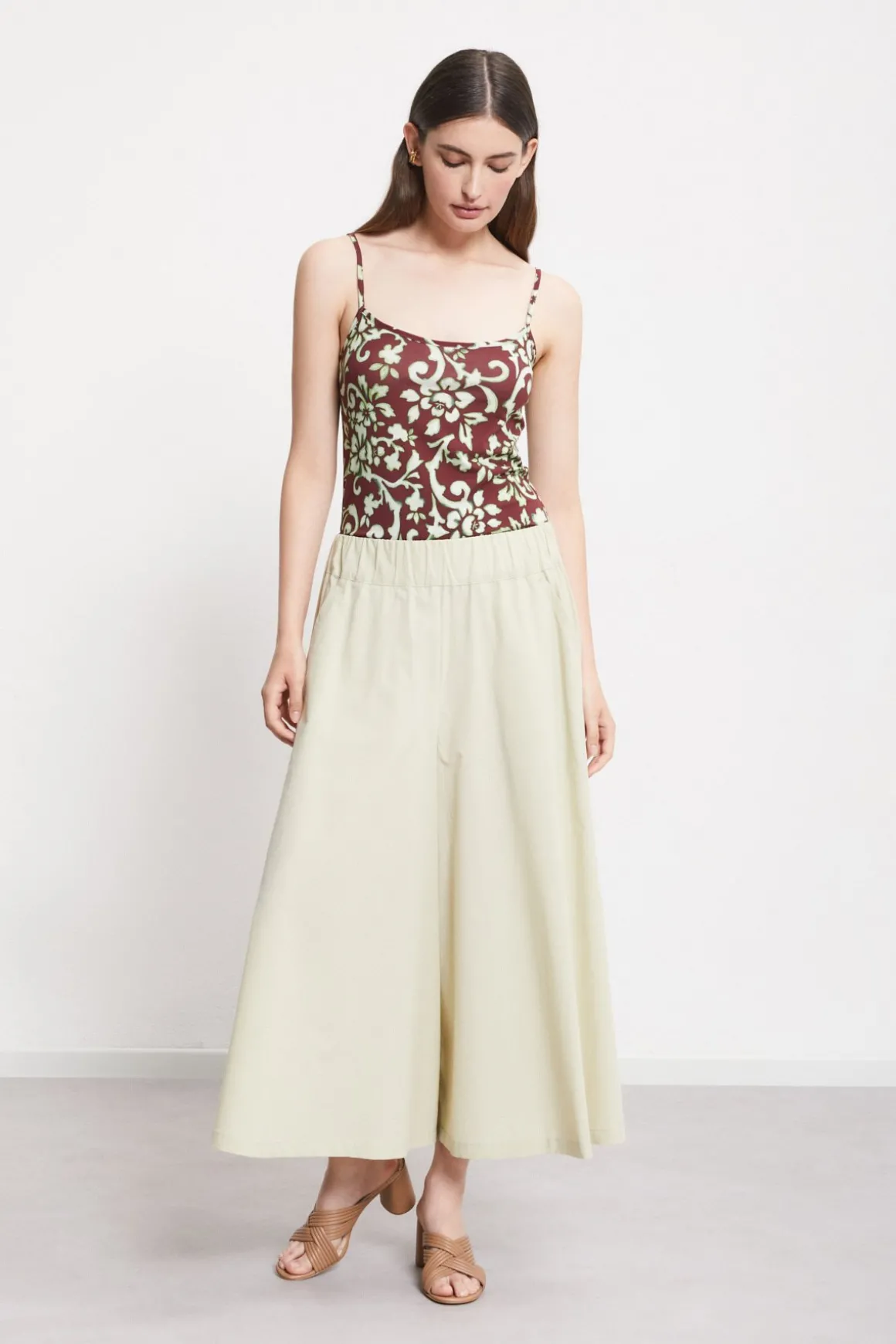 Pantalon culotte en popeline