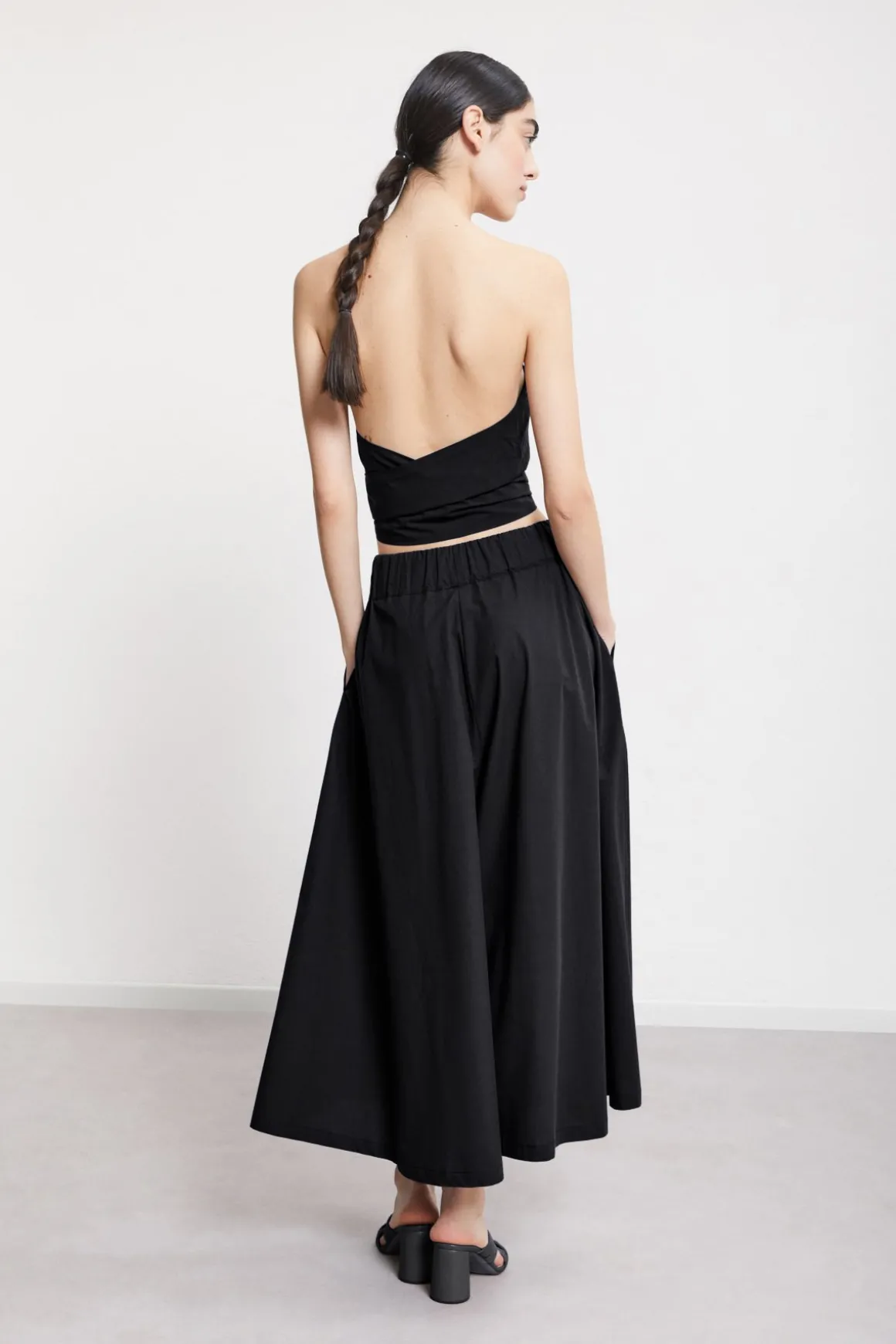 Pantalon culotte en popeline