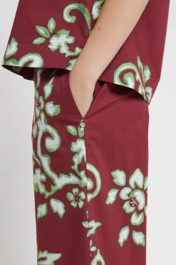 Pantalon culotte en popeline imprimée