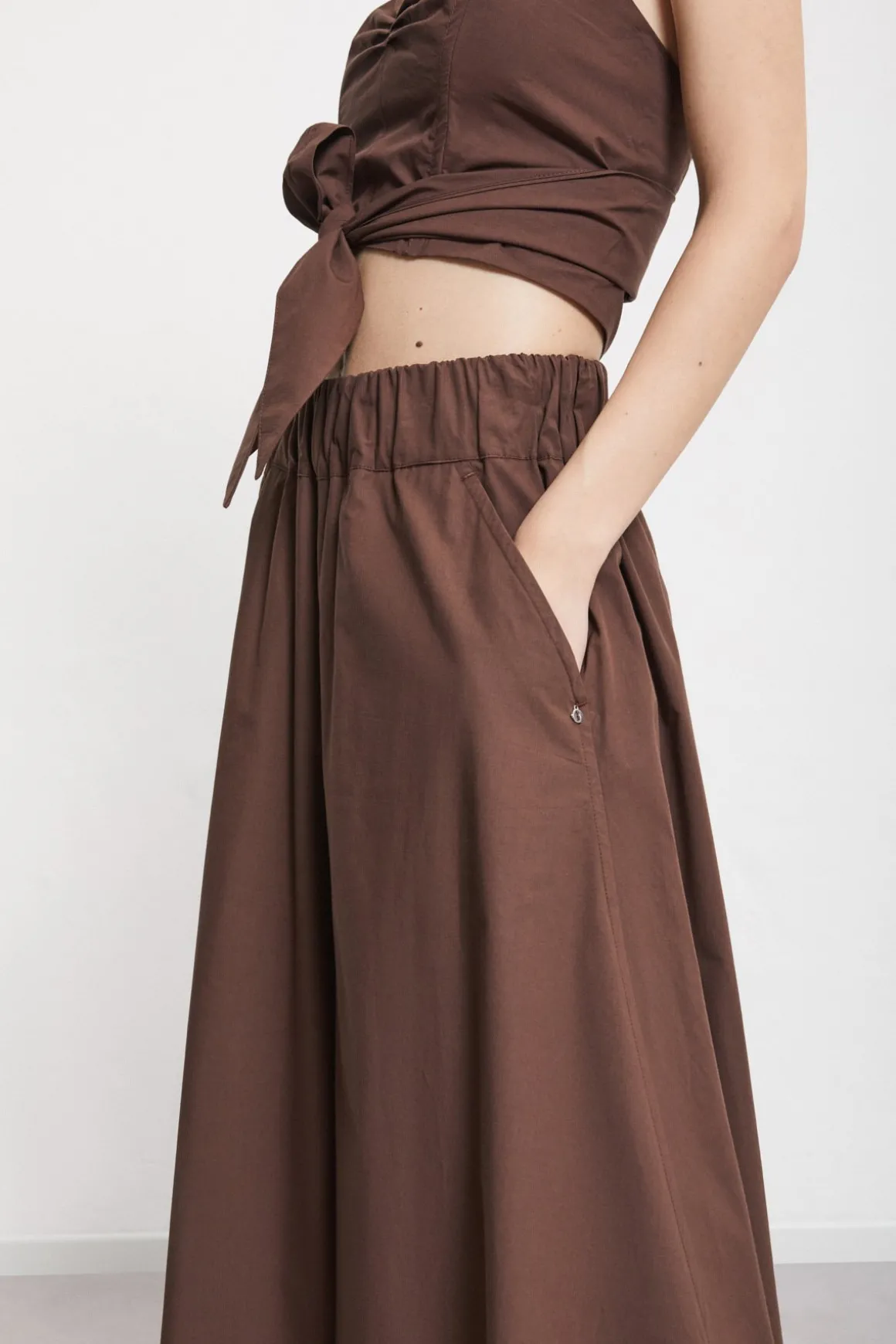 Pantalon culotte en popeline