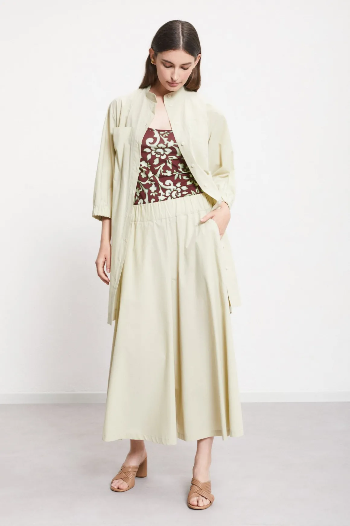 Pantalon culotte en popeline