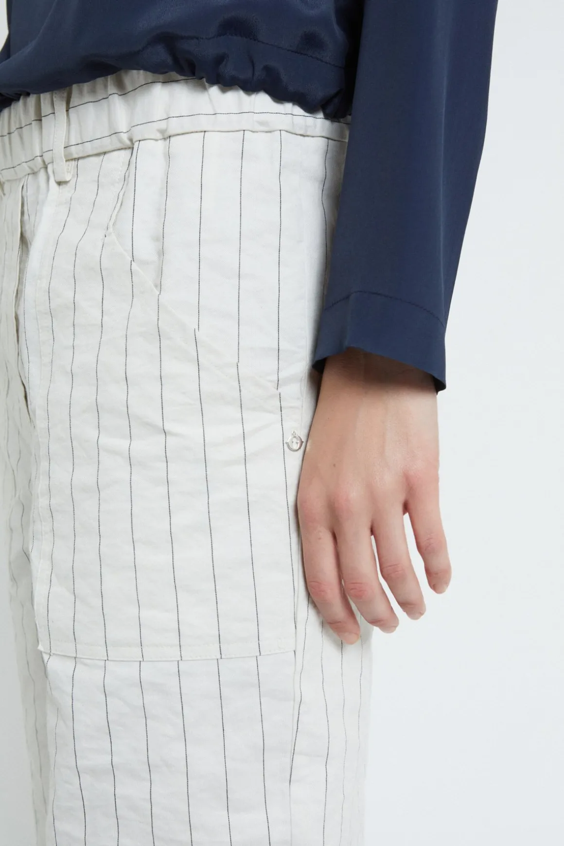 Pantalon en coton froissé