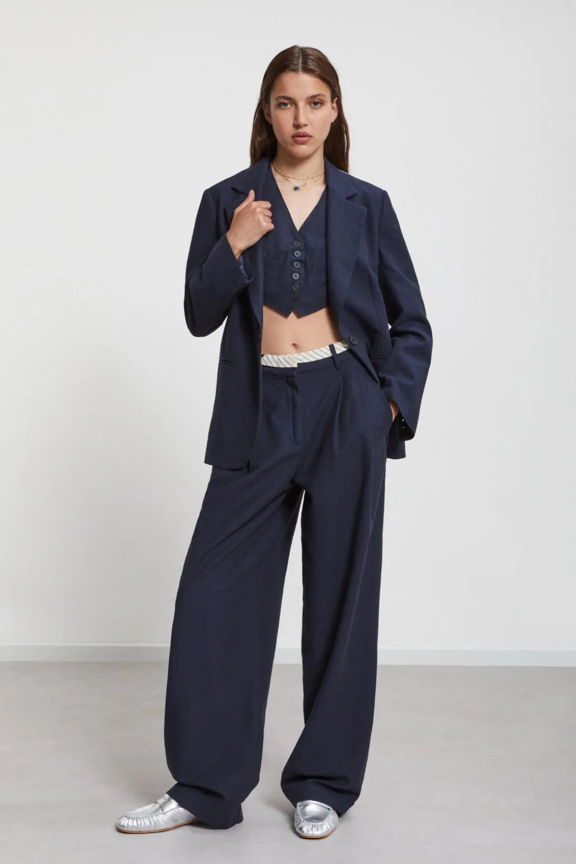Pantalon en lin double tissu