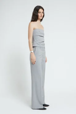 Pantalon jambe droite à rayures