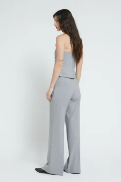 Pantalon jambe droite à rayures