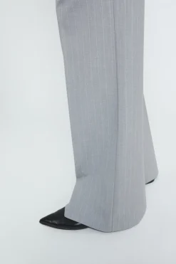 Pantalon jambe droite à rayures