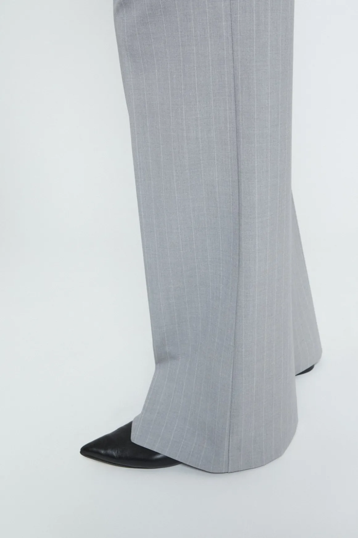 Pantalon jambe droite à rayures